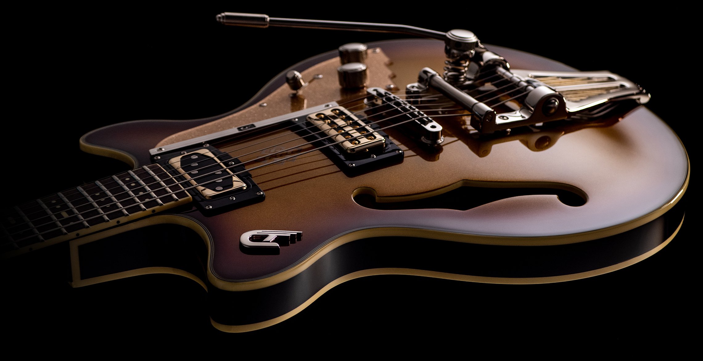 Angled view of the Duesenberg Joe Walsh Alliance Series Guitar