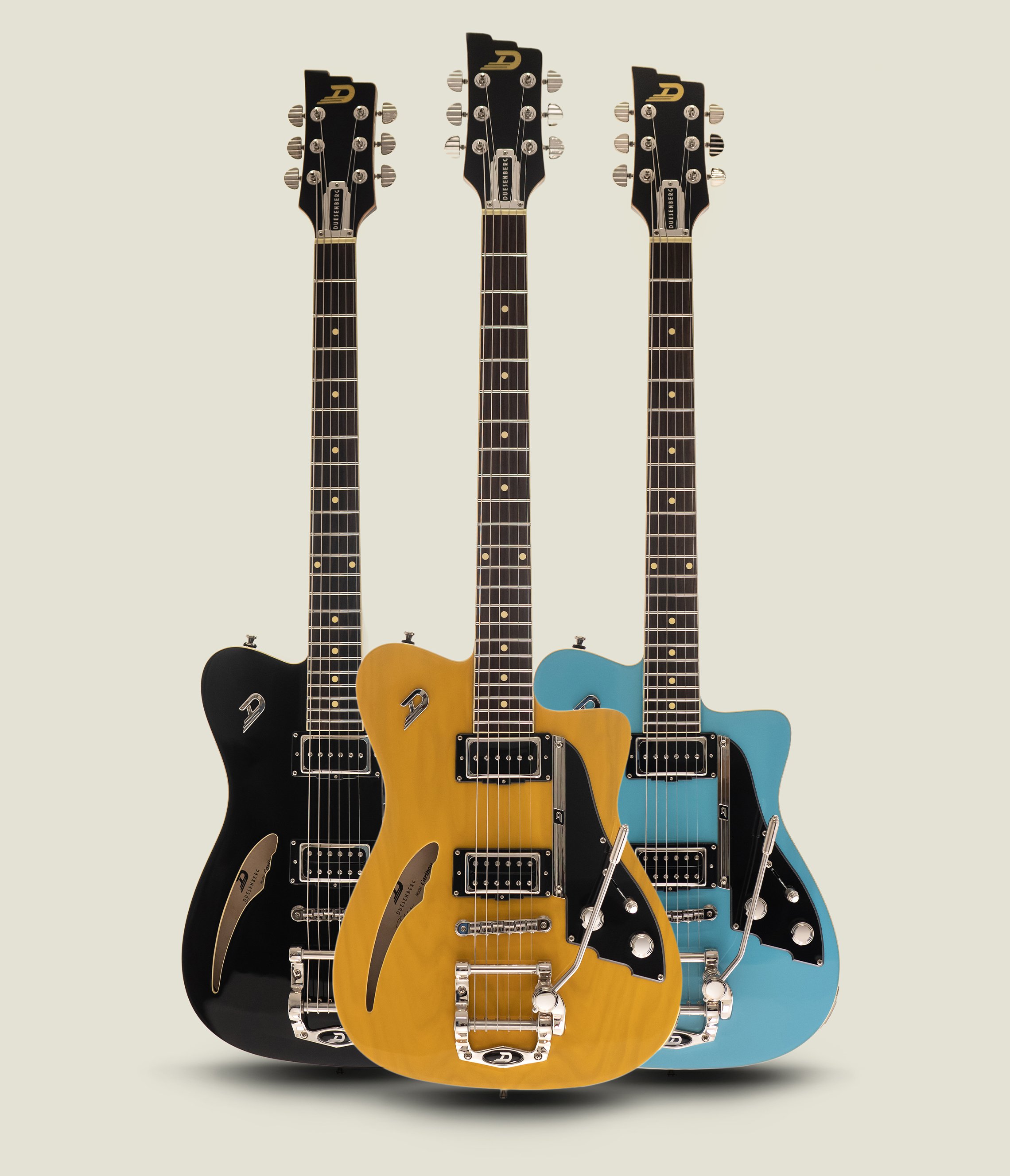Image of the three color options for the Duesenberg Caribou from the front